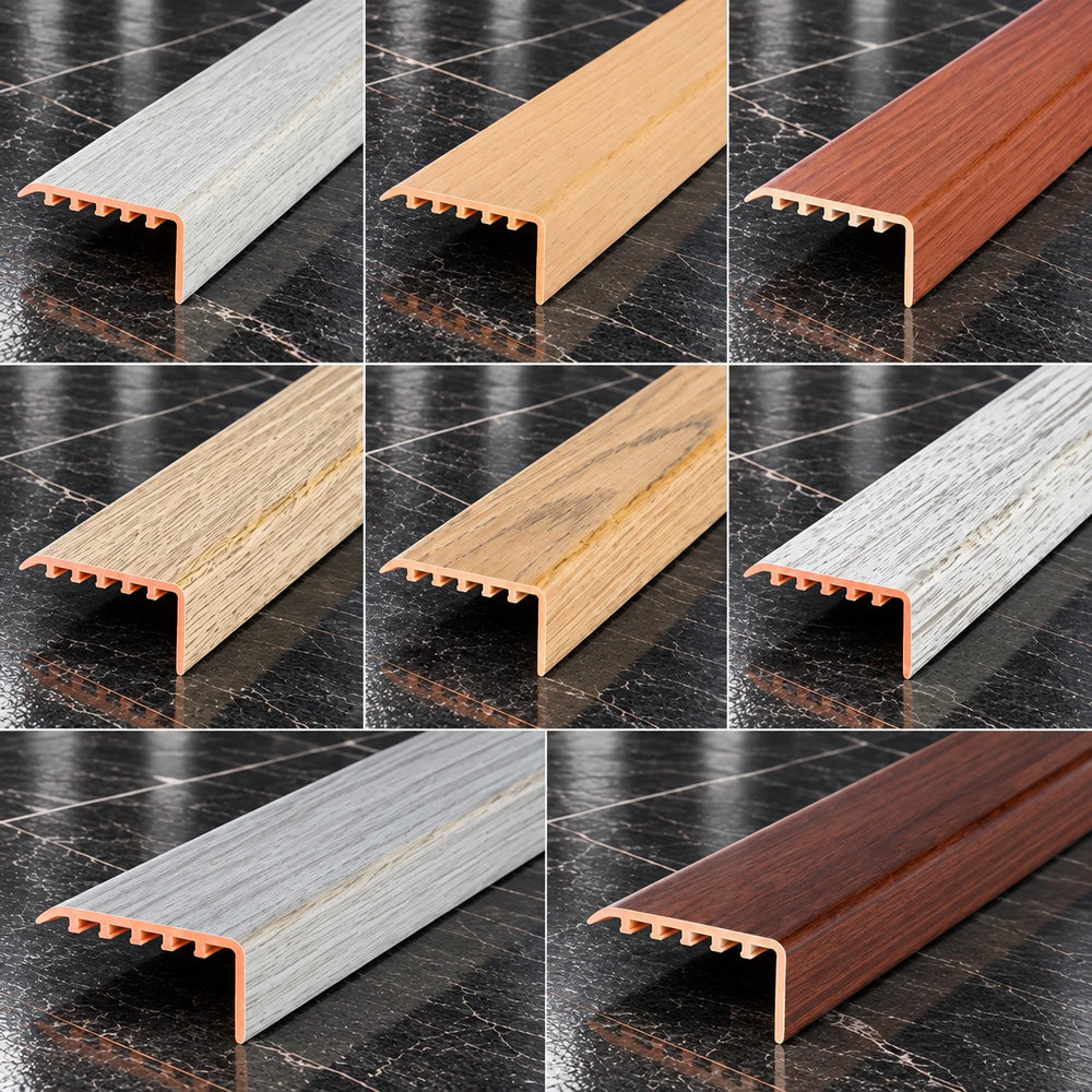Laminate Edging for Stairs – 45x22mm Wood Effect uPVC Stair Nosing All Variants