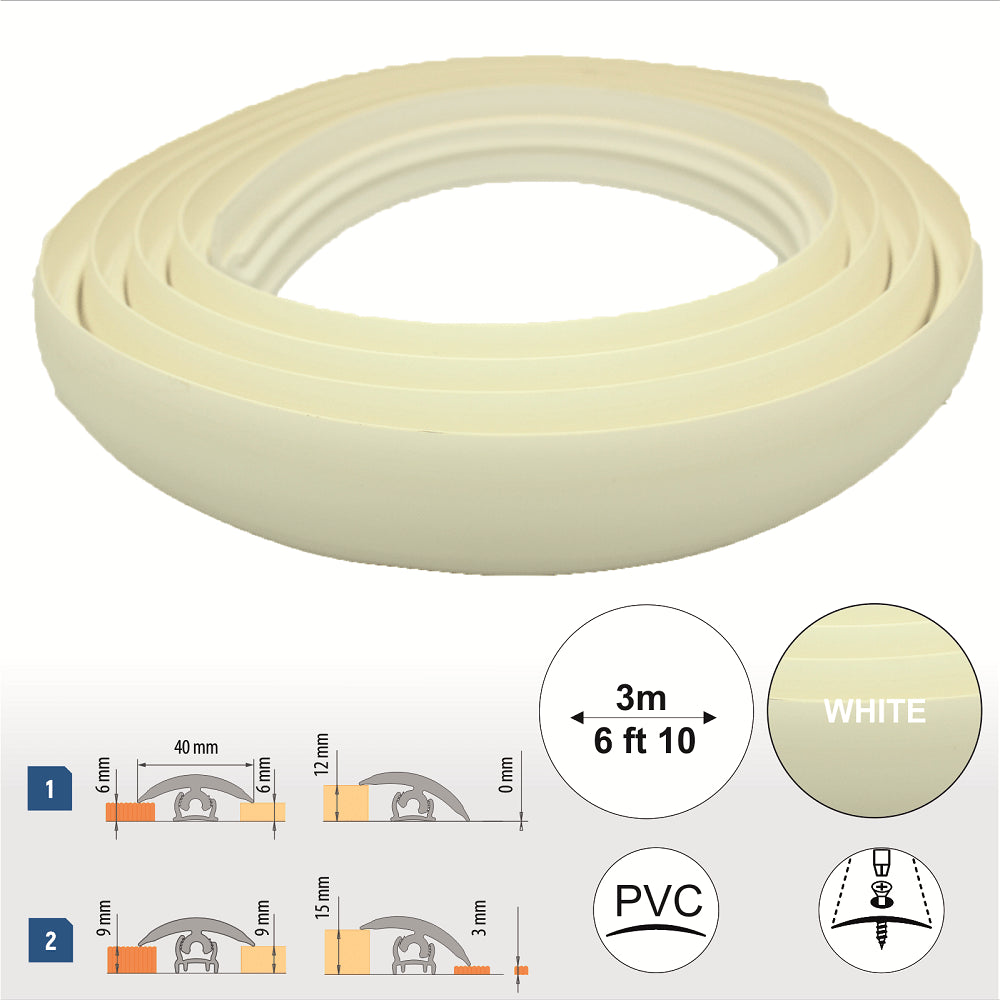 White Flex Line Flooring Transition 