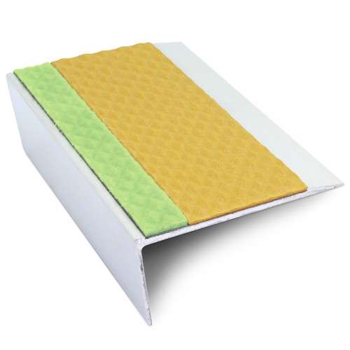 ASL16 Tredsafe 66x32mm Aluminium Non Slip Stair Nosing Edge Trim With Pvc Insert